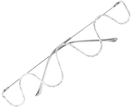 TENDYCOCO 1 Stück Brillengestelle Brillengestelle Lustige Brillen Silber Metall Modebrillen Für Damen