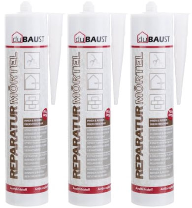 dubaust REP24 Reparaturmörtel Fugenmörtel Express Zement Mörtel Innen Aussen 310ml Kartusche Zementgrau (3)