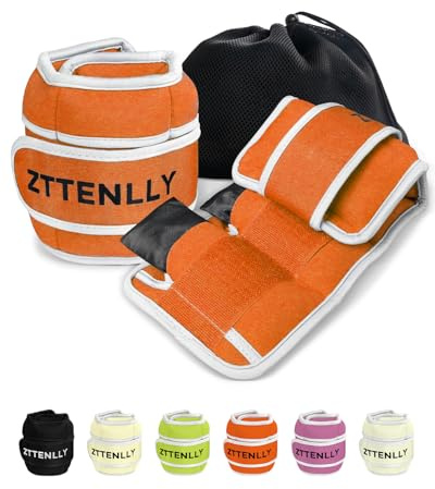 ZTTEN Adjustable Ankle Weights & Wrist Weights 0.45-2.25kg Neoprene Straps for Adults/Kids - Compact Design for Fitness, Yoga, Running