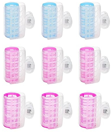 JIALWSJWAN Lot de 9 bigoudis à frange avec clip en plastique pour boucler et coiffer