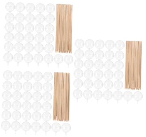 Lurrose 3 Sätze Schokoladen-ständeretui Ball Halter Für Bonbonsträuße Bulk-Schokolade Milchschokolade Pongbälle Pralinen Zuckerwattemaschine Bambus + Acryl 100 Stück * 3
