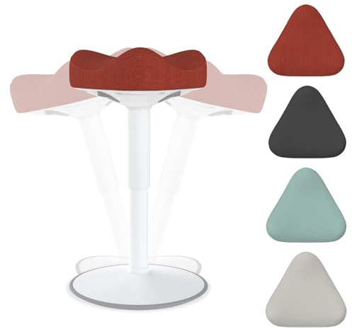 LZQ Kontorspall, sittpall justerbar höjd 47–65 cm, stående pall halkskydd, för hem och kontor, viktkapacitet 140 kg, orange