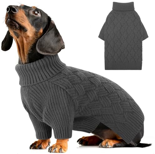 AOFITEE Hundepullover XS, Warme Katzenpullover Hunde Pullover Kleine Hunde | Rollkragen Hunde Welpen Pullover mit Beinen, Winter Dackel Weihnachten Hundepulli Sweater für Hunde Strickpullover Katzen