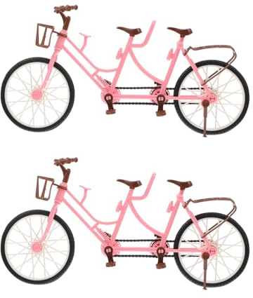 SUPVOX Two-Seater Doll Bike Accessories Miniature Toy Bicycle Model with Pedals for Kids Indoor Outdoor Play and Desktop Decoration