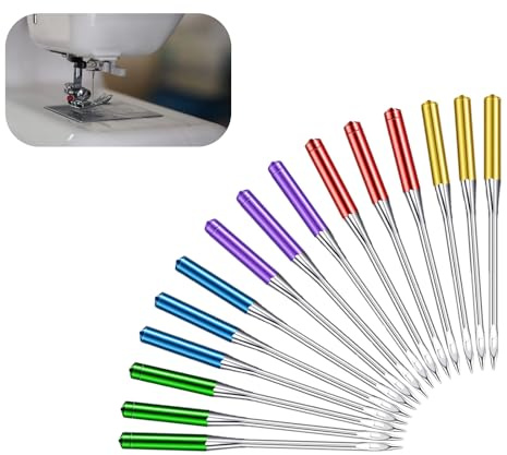 30 agujas universales para máquina de coser, agujas duraderas de acero con rodamientos T9 para máquina de coser con 5 tamaños (65/9-110/18), ideal para gasa, cuero, jeans y más