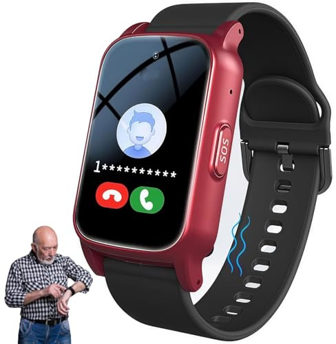 Montre intelligente avec détection de chute pour senior avec appel SOS et GPS, montre de sécurité pour personnes âgées pour homme et femme, bracelet d'alerte d'urgence pour Thanksgiving, Halloween