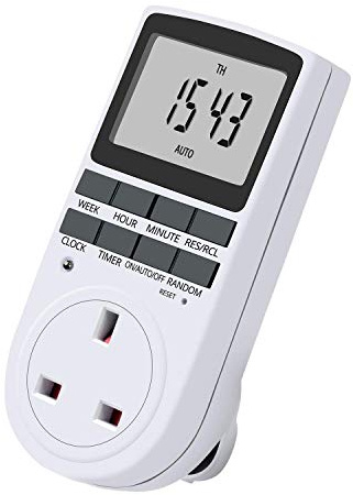 bieykie Uk Plug Digital Timer Plug Socket, Electrical Programmable Plug In Timer Switch For Light, B And More, With Large Lcd Display And Anti-Theft Random Mode, 13A/2900W Max