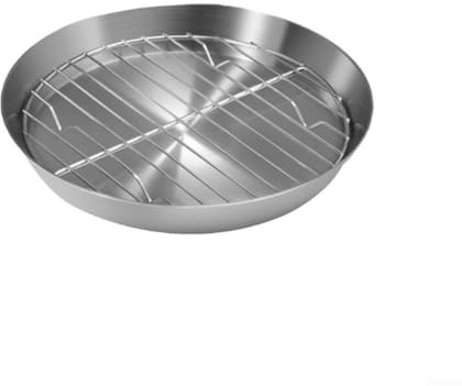 Honseadek Plaque de cuisson en acier inoxydable avec grille de refroidissement pour cuisine, rôti de dinde, gâteau, barbecue, passe au four, plaque à rôtir multifonction, lave-vaisselle S (16 cm)