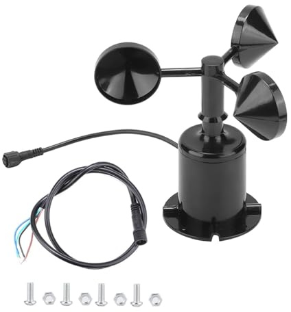 Anemometro con sensore di velocità del ad alta precisione, portata 0,70 m/s, impermeabile, anticorrosione, uscita a impulsi per stazioni meteorologiche, navi, serre,