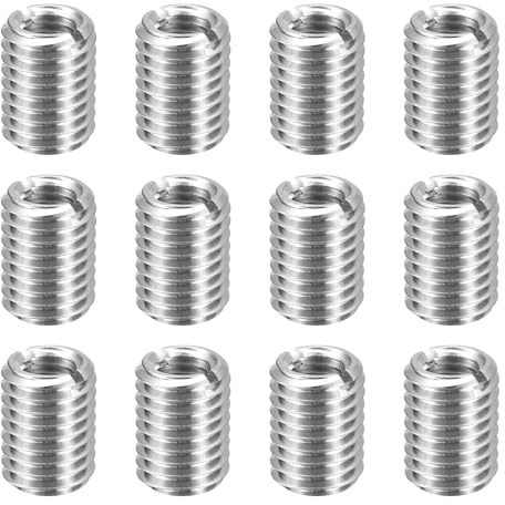 QUARKZMAN Gewindeeinsatz M12 auf M8 x 15mm Edelstahl 12 Stk | Reduziergewinde Metrische Selbstschneidende Gewindehülse Gewindeadapter für Möbel Reparatur DIY Mechanikbauteile
