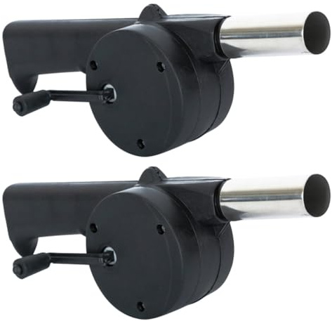 Abaodam Ventilador Manual para Barbacoa 2 Piezas, Soplador de Aire para Parrilla de Plástico E Hierro, Herramienta Portátil para Encender Fuego en Exteriores y Camping