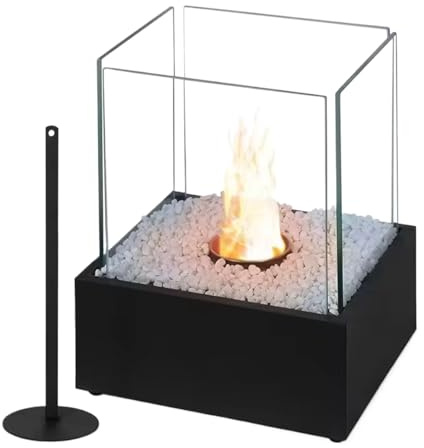 Hobngmuc Tisch | Tischfeuer Mit,Ethanol Tischfeuerstelle - für Camping Garten Zuhause Wohnzimmer Nachttisch Balkon Schlafzimmer Geburtstag und Einweihungsfeier