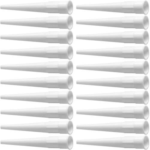 PAGOW 20pcs 4 Inch Caulking Tips Replacement, Seamless Caulk Extension Nozzles for Sausage Caulking Gun, Adjustable Caulk Nozzle Tip Tool for Door Wall Decoration- White