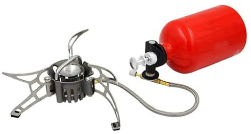 Combustible para estufa de campamento, estufa de campamento de combustible múltiple - Líquido portátil para acampar, mochilero, senderismo - Diseño plegable compacto, quemador eficiente con parabrisa