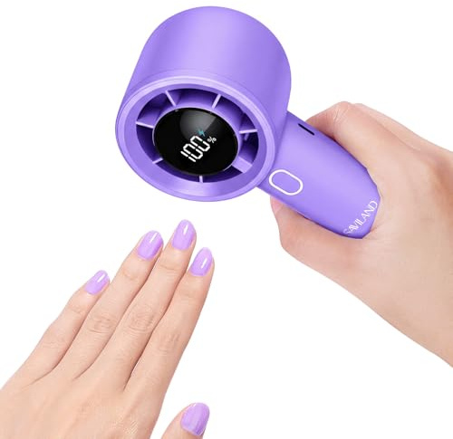 SAVILAND Quick Dry Nageltrockner: Tragbarer Nageltrockner für Normalen Nagellack mit Starkem Luftstrom Automatischem Sensor Warmer und Kühler Windgebläse Batterielos für Zuhause und Salon 2.5W