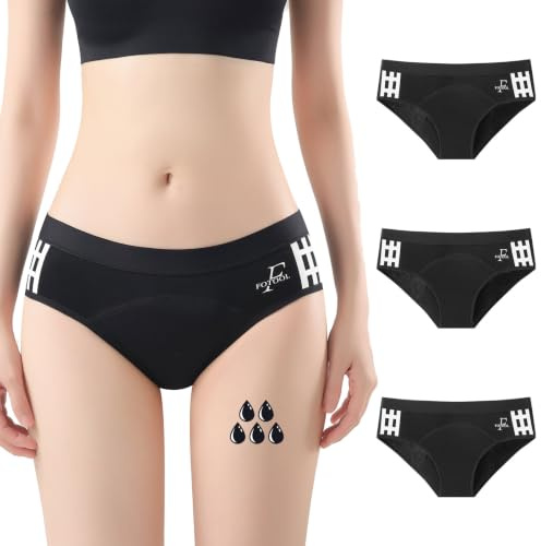 FOTOOL Absorberande menstruationsbyxor = 4-5 tamponger - Bomull - Tvättbara - absorberande - Menstruation - Hygieniskt periodiskt skydd Lätt till rikligt flöde - XS / 3XL (3 Stamp, XL)