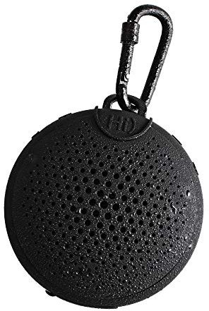 Boompods Aquablaster Mini Bluetooth-Lautsprecher mit Amazon Alexa-Funktion - IPX7 Wasserdichter Kabelloser Duschlautsprecher, Sprachsteuerung, 5 Std, für Outdoor, Reisen & Fahrrad, Schwarz