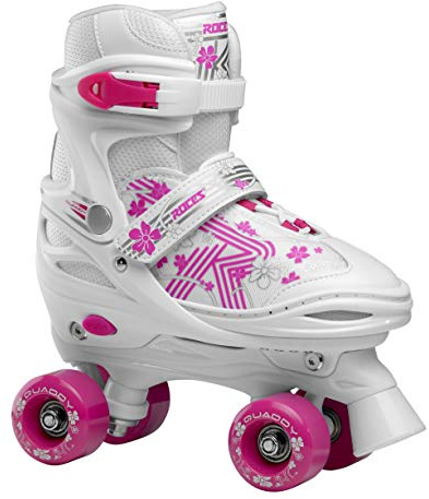 Roces Flickor Quaddy 3.0 Girl justerbar rullsko för barn, vit-rosa, 38/41
