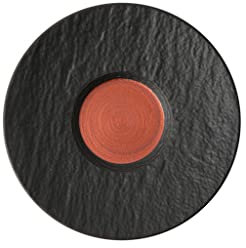 Villeroy & Boch - Manufacture Rock Glow Piattino da moca/espresso, sottotazza in porcellana premium, ramato e nero vivaci, lavabile in lavastoviglie