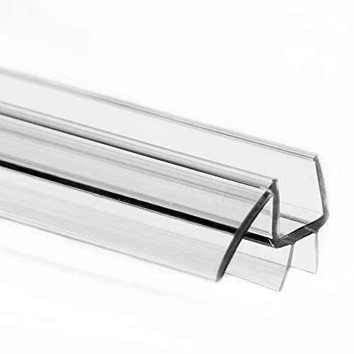 eatelle Shower Door Bottom Seal with Drip Rail for 3/16 (5mm) Thick Glass, 36 Long Sweep - Ultra Clear Polycarbonate