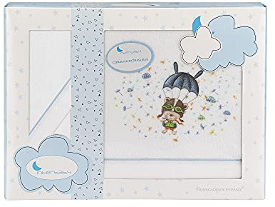 Interbaby Sabanas Invierno Coralina Coche - Capazo- (Bajera+encimera+Funda Almohada) (Paracaidas BCO Azul)