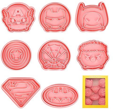 Moldes Galletas, 8pcs Cortadores de Galletas, Cookie Cutter, Formas Galletas, Moldes Galletas Infantiles, Formas Galletas, para Decorar Galletas, Reposteria, Fondant, Sandwich