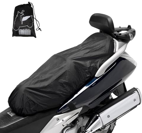 Susy Shop Funda de sillín universal con bolsa | Funda de asiento adaptable para scooter moto | Disponible en varios tamaños M - L - XL - Maxi | Accesorios para moto (Maxi)