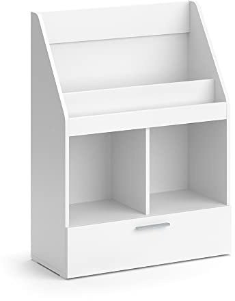 Vicco Kinderregal Luigi, Weiß, 72 x 96.2 cm | mit Schublade, zur Aufbewahrung von Spielzeug und Büchern geeignet