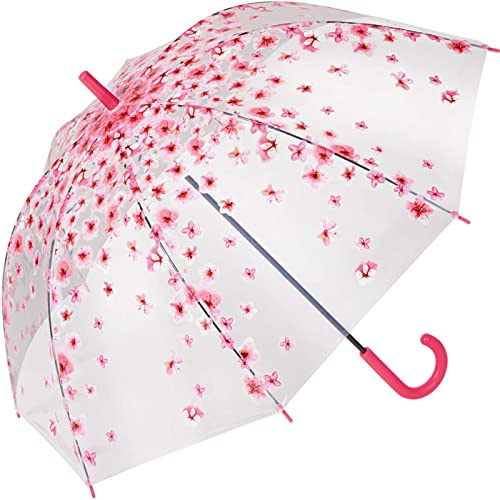 happy rain Stockschirm transparent Blossom pink