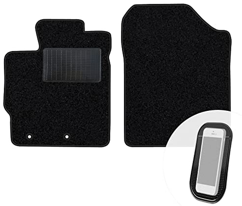 moto-MOLTICO Vorne Fußmatten Auto Velours Autoteppiche | Schwarz Automatten Set 2-teilig passend für Toyota Yaris III 2011-2019