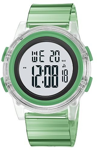 findtime Digitaluhr Damen Damenuhr Digital Armbanduhr Damen Sportuhr Damen wasserdichte Damenuhren Große Zahlenanzeige mit Weichem Gummiarmband und LED-Leuchtdisplay/Wecker/Stoppuhr