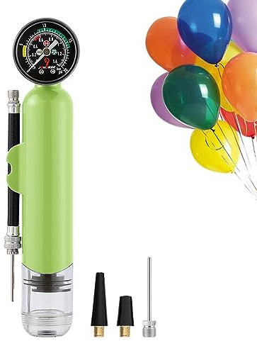 Ballpumpe, tragbare Sportpumpe mit Manometer | Luftpumpe mit abnehmbarem Schlauch für Fußball, Basketball, Fußball, Volleyball, Wasserball, Netzball, Gymnastikball Exbert