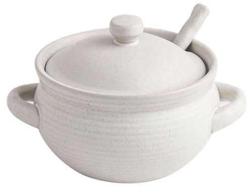 JTBDWOSK Schüssel Mit Deckel, Suppentassen Mit Henkel,suppenschüssel Mit Griffen, Bouillonbecher, Cremesuppenschalen Porzellan, Keramikschale,B