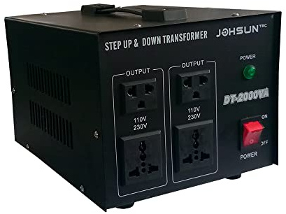 panfudongk Transformador de corriente de 2000 W, transformador electrónico para 110 V a 220 V, convertidor de 220 V a 110 V, incluye fusible