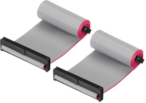 sourcing map IDC 44Pin Flat Ribbon Cable, 2.0mm Pitch FC to FC Connector 30cm Length Grey Jumper Wire for Computer LED Display DVD, 2Pcs