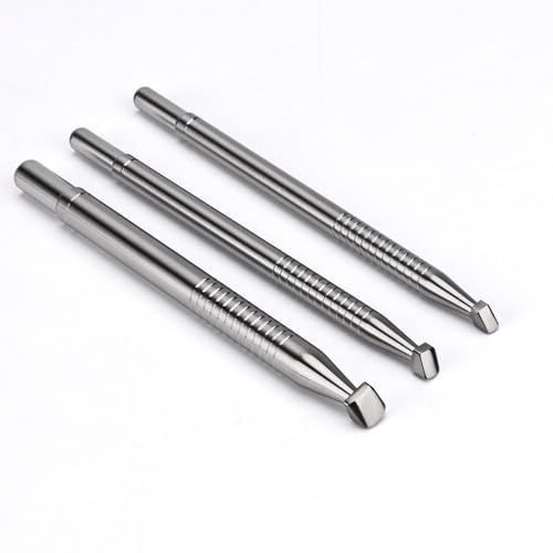 Singring Leder-Stempelwerkzeug, Abschrägungs-Set, 3 Stück, glatte Schrägstempel, Edelstahl, Schnitzerei, DIY, Lederhandwerksset