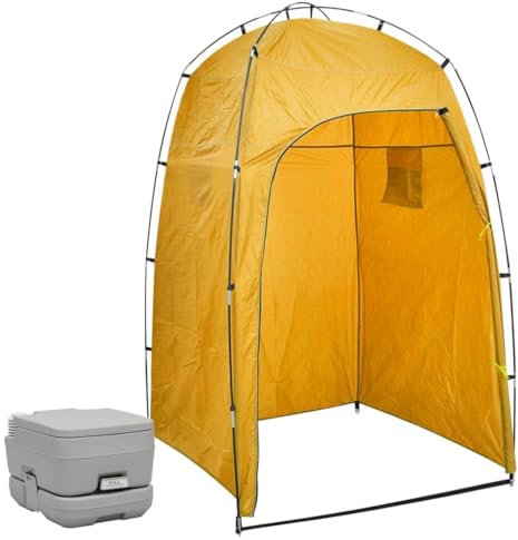 AJJHUUKI Heimartikel, tragbare Camping-Toilette mit Zelt, 10 + 10 l, Anzugmöbel