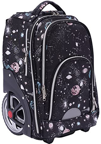 Fyssnn Bagage à main pour ordinateur portable - Sac à dos à roulettes - Gris étoilé - 33 x 25 x 49 cm - Convient pour tous les types de courts voyages, voyages d'affaires ou voyages scolaires, Gris