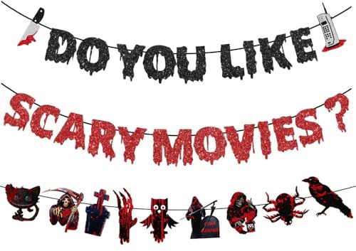 FDEETY Halloween Deko Horrorfilm Killer Girlande Gruselige Party Deko Banner zum Aufhängen für Innen Garten und Outdoor