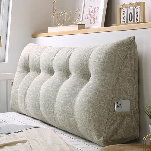 80*50*20cm Rückenkissen,Dreieckigen Kissen,Lendenkissen,Abnehmbarem | Keilkissen für Bett und Sofa geeignet, Kissen mit waschbarem Bezug und praktischem Seitenfach,Autumncolor