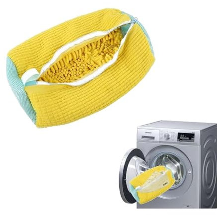 1 Stück Schuhwaschbeutel Waschmaschine, Sneaker Waschbeutel, Wiederverwendbarer Waschbeutel, Schuhe Waschbeutel, Geeignet für Sportschuhe und Tennisschuhe, Gelb