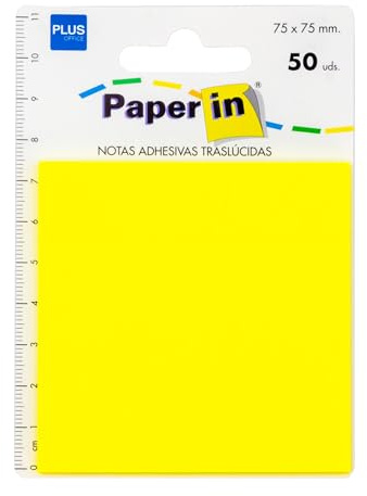 Plus Office Transparente selbstklebende Notizzettel, durchscheinende Notizen, wiederverwendbare Klebeblätter, transparent zum Schreiben und Organisieren (gelb)