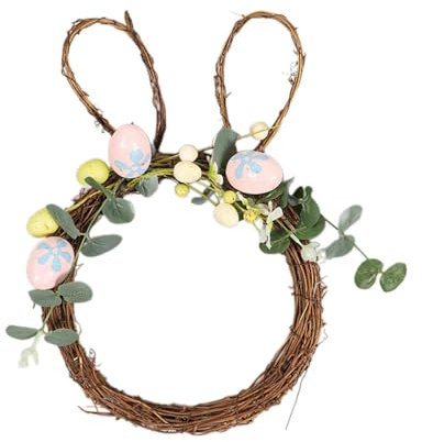 Osterkranz Tür Hängende Dekoration, Ostereierkranz Hasenkränze Osterkranz-Girlanden, Osterhase Ei SchmetterlingDekor, Frühlingskranz Für Drinnen Und Draußen Hängende Ornamente Zuhause Haustür Party