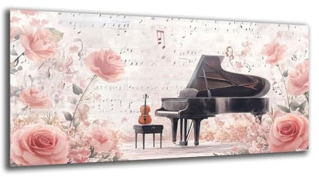 Malen Nach Zahlen Groß 160X80cm Malen Nach Zahlen ab 7 8 9 10 Jahre Mädchen Blume DIY Handgemalt Ölgemälde Set für Anfänger Kinder, Klavier Paint by Number Mit Pinseln und Acrylfarbe,No Rahmen-z927