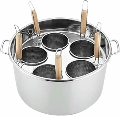 Nudeltöpfe, mit Trennwand und Sieb, Topfset, Töpfe mit Deckel, Einsatzset zum Kochen 5 Löcher, für Hausküche, Restaurant, Küchenwerkzeug (B 5 Löcher)