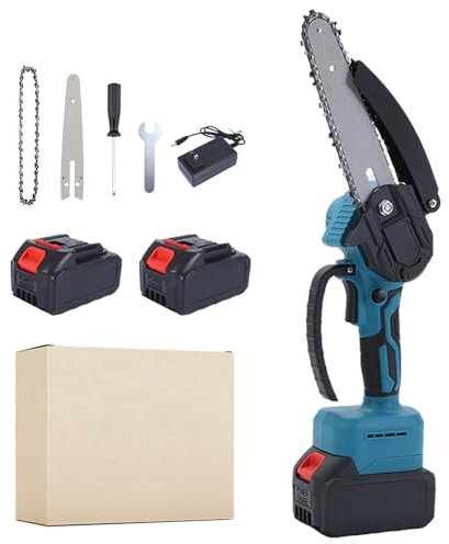 Tronconneuse a Batterie 6 Pouces Petite Tronçonneuse Électrique sans Fil pour Couper du Bois Tailler des Branches Jardin