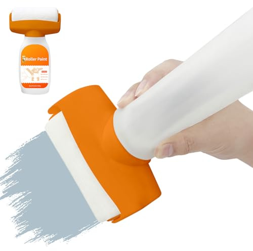 Wall Repair Roller Paint White/Yellow/Gray/Blue, 500g Wall Repair Roller Brush, Portable 2 in 1 Roller Brush for Wall Patching, Multi-Functional Wall Repair Tool for Kitchen, Bedroom, Living Room