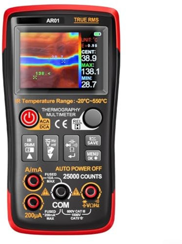 Lecreatekit Thermal Imaging Tester, Thermal Imager AC DC Current Voltage Multimeter Heat Detect Heating Electronic Inspect For Readings