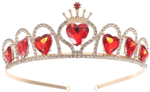Ipetboom Couronne Cœur Diadème Mariée Avec Strass Et Perles Décoration Capillaire Pour Femme Et Jeune Fille Accessoire De Mariage Anniversaire Saint-Valentin 14.50 X 12.00 X 4.00 Cm
