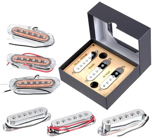 Alnico 5 Tonabnehmer-Set Single Coil Gitarre SSS Tonabnehmer Hals/Mitte/Steg für Stratocaster E-Gitarre Ersatzteil Silber